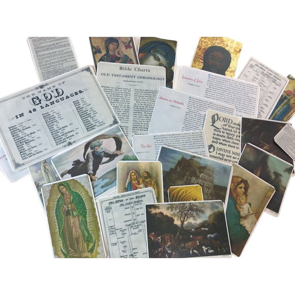 Lot 25 Plus Illustrated Faith Journaling Cards mq  Bible Journaling Kit Supplies